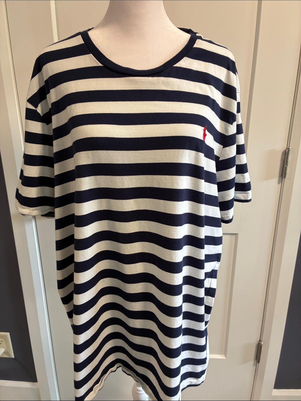 Polo Ralph Lauren Crewneck Shirt - Navy And White -Xxl